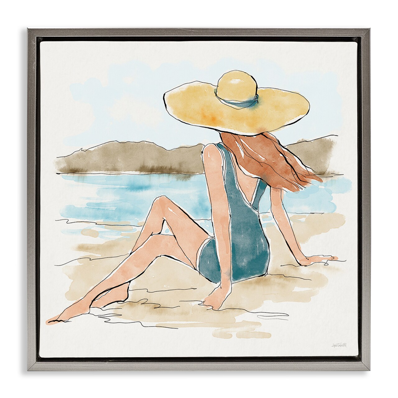 Stupell Industries Summer Day Beauty Floater Framed Canvas Wall Art Design by Anne Tavoletti